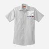 Short Sleeve Striped Industrial Work Shirt Thumbnail